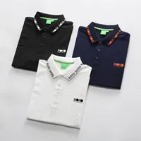 Мужская футболка Polos черный белый цвет классический Domessa Print Fashion 100% хлопок повседневной 3xl 2xl