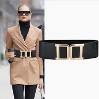 Elastic Belt for Woman Fashion D Letter Design Widen B￤lten ￤kta cowhide 3 F￤rg h￶g kvalitet345o