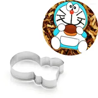 Baking Moulds Cartoon Cat Cookie Cutter Stainless Steel Biscuit Knife Fruit Kitchen Tools Mold Embossing Printing