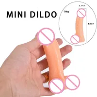 Mini Dildo Realistischer weicher Penis künstlicher Analstecker Gummi -Dick -Jugueten Sexuales Erwachsene Spielzeug Zappel für Frau