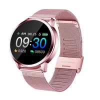 Q8 OLED Bluetooth Smart Watch roestvrij staal waterdicht draagbaar apparaat smartwatch polsWatch Men Women Fitness Tracker Sleep Monitor2718