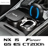 New Car Aschenbecherhalter mit LED -Autozubehör für Lexus RX 300 330 NX FSport ist 300H 250 ES CT200H GS LS LX UX 200 GX 400 460