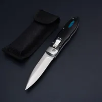 2st Lot Auto Tactical Knife 440C 58HRC Mirror Polish Single Edge Drop Point Blade EDC Pocket Knife Knives With Nylon Bag259k
