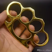 Iron New Gilded Thick Steel Brass Knuckle Duster Aluminum Alloy Finger Tiger Four-finger Self-defense Ring Cla259w
