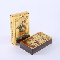 Plastik wasserdichte Tarot -Deckkarten Spiel Gold Folienkarten Voll Englisch Edition Magier Senden Ruling2782