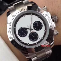 Luxury Vintage Perpetual Paul Newman Japanese Quartz Chronograph Stainless Steel Mens Watch Designer men Watches Wristwatches277G