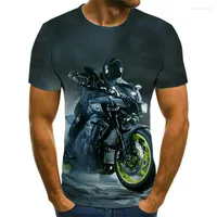 T-shirts masculins Camiseta Con Estampado 3d de Carreras Moda Estilo Punk Para Hombre Tops MotoCicleta Ropa Calle Talla