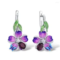 Boucles d'oreilles de collier Set Silver Color Bohemia Colorful and Ring Jewelry for Ol Women Girls Drop