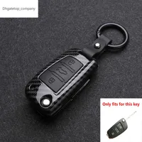 ABS Carbon fiber Silicone Car Key Cover Protector Case For Audi A3 A4 A5 C5 C6 8L 8P B6 B7 B8 C6 RS3 Q3 Q7 TT 8L 8V S3 keychain