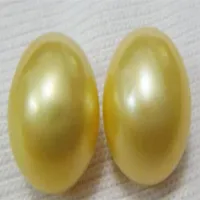 Naturlig enorm 12-13mm South Sea Golden Stud Pearl Earring 14KT265Q