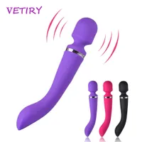 Oggetti di bellezza Vetiry a 10 velocità dildo vibratore av Magic bacchetta a g-spot massaggio clitoride stimolatore vagina giocattoli sexy per masturbazione femminile femminile