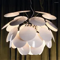Pendellampor discoco a lampor dansk designer vit ljus kreativ led dekor järn tall konlame sovrum hem deco