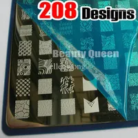 208 Designs XXL Duża płyta znaczająca francuska pełna desgin paznokcie art.