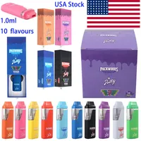 USA Stock 1ml Packwoods X Runtz Vape Pens E Cigarettes 10 Flavors Rechargeable Disposable Device Pods Preheating 380mAh With USB Cable 1.0ml Starter Kits Empty
