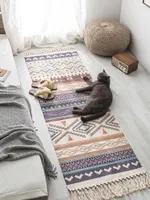 Dywany w stylu etnicznym bawełniany lniany sypialnia matka noża stóp długa podłoga salon sofa i dywan tatami prania maszynowy