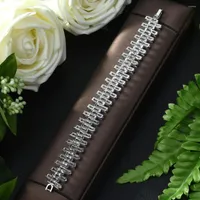 Link armbanden mode dames sieraden prachtige zilveren kleur kubieke zirkonia armband voor bruiden bijoux femme b-95