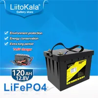 Batteria LifePO4 12V 100AH ​​120 AH con batterie di potenza di litio LCD 12,8 V 4000 cicli per campeggiatori di campeggiatori per campeggiatori da golf Carrello da golf Off-Road Off-Grid Solar Wind e 14,6 V Grade A Grado A