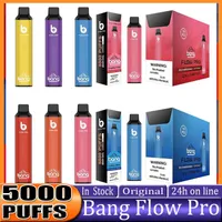 Authentic Bang Flow Pro Disponível E Cigarros 5000 Puffs Vape Pen 850mAh Bateria recarregável 12 ml de cartuchos pré -cheios de vaporizador xxl mais max filex