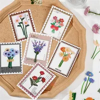 Principal 15pcs/bolsa Série de flores Vintage Pet Transparent Stickers Retro DIY Crafts decorativo para o Diário do Planejador Diário Scrapbooking