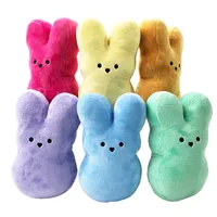 Favor Favor Favor Presentes de P￡scoa 15 cm Peep Palhhed Plush Toy Bunny Rabbit Mini Rabbit Bunny for Kids 0103
