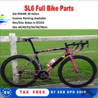 DIY SL6 kol Komplett cykeldelar Pink Glossy Rim Brake Road Racing Bike With R7010 R8110 Groupset 50mm kolhjul