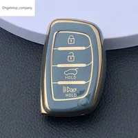 Nieuwe TPU -autosleutel voor Hyundai Tucson Santa Fe Rena Sonata Elantra Creta IX35 IX45 I10 I30 I30 I40 3 4 Button Premium Key Case