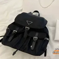 Designer Nylon Backpack Women Shoulder Bags Classic Unisex Handbags Man Black Back Pack Triangle Sign Metal Zipper Quality Men Multi Pockets School bag tote