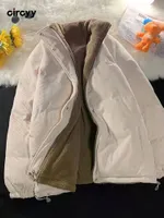 Women S Down Parkas Circyy Jacket Woman Coat inverno due lati indossano pelliccia di agnello Fanta con cucina calda con collare da colletto chic femmina 221231 221231