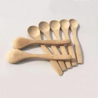 13cm Round Bamboo Wooden Spoon Soup Tea Coffee Honey spoon Spoon Stirrer Mixing Cooking Tools Catering Kitchen Utensil FY2693 0104