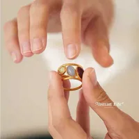 Joidart Ring for woman Spanish barrow house ring female minority opening design three color inlay