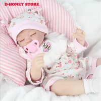 45cm Soft Silicone Doll Reborn Baby Toy For Girls Newborn Girl Baby Birthday Gift For Child Bedtime Early Education246A