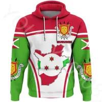 African Zone Men&#039;s Clothing Casual Street 3d Printed Pullover Sweater Sweatshirt Burundi Events Flag Hoodie