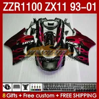 Kropp för Kawasaki Ninja ZX-11 R ZZR-1100 ZX-11R ZZR1100 ZX 11 R 11R ZX11 R 1993 1994 1995 2000 2001 165NO.84 ZZR 1100 CC ZX11R 93 94 95 96 97 98 99 00 01 FAILING KIT Red Fall