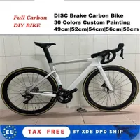Schijfrem Diy Complete Bike Sliver White Road Carbon Frame 700C China gemaakt C60 Carbon Welset