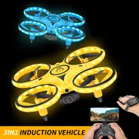 Intelligent Uav KaKBeir UFO RC Drone Mini Infrared Induction Hand Control Drone Altitude Hold 2 Controllers Quadcopter for Kids Toy Gift 230103