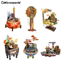 Blocks Microworld 3D Metal Puzzle Chinese Featured City Building Models Kits DIY Laser Cut Jigsaw Souvenir Gift For Home Decorative 230103