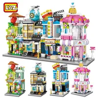 LOZ Mini Blocks City View Scene Cinema Retail Store Candy Shop Architectures Models Building Blocks Christmas Toy for Children LJ2217y