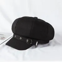 Top Caps Moda Kadınlar İçin Sekizgen Şapka Yaz İnce Soyu Ressam Ayarlanabilir Halat Beret Kore Stili 2023 Peaky Blinders