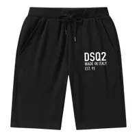 DSQ2 Pamuk Şort Erkekler Yaz Günlük Gevşek Kısa Mektup Baskılı Pantolon Çok yönlü Gençlik Drawstring Sweatpants Serin Plaj Pantolon