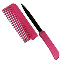 全体のピンクの小さなブラシのコームナイフの女性のための自己防衛313p