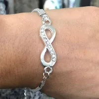 10Pcs Rhinestone Infinity Bracelet Men&#039;s Women&#039;s Jewelry Couple Bracelets For Lover Friend Gifts