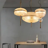 Pendant Lamps American Retro Glass Cans Shade Lights Modern Kitchen Hanging Lamp Living Room Dining Home Decor Lighting Fixtures