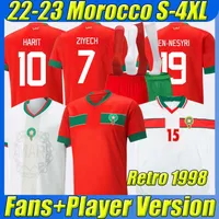 4xl 2022 Marokko voetbaltruien 22/23 Marokkaans nationaal team Hakimi Ziyech en-nesyri Maillot de voet Harit Saiss Idrissi Boufal voetbalshirt retro 94 95 1998 MAROC