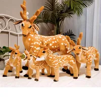 Симпатичная симуляция Sika Deer плюшевый игрушечный мультфильм большой реалистичный животный плюшевый кукла Деть Деть Деть Деть творческий день рождения подарка дома декор 315H