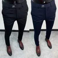 Abiti da uomo 2023 uomini coreani inverno ispessimento abito caldo pantaloni casual/maschio a filo alto in cotone slim fit pantaloni da business plus size 28-36