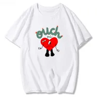 남자 티셔츠 2022 Bad Bunny Tshirt Haces Bonito Love Eyes 그래픽 프린트 티 O-Neck Camisetas Cotton Manga Clust Short Sleeve Japanese T230103