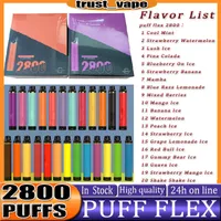 Puff Flexd 2800 Puffs Vape e Сигареты одноразовая ручка 1500 мАч аккумулятор 10 мл капсул