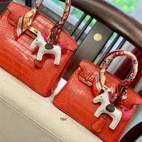 Bolsas de diseñador herme birkin Totes hechos a mano Top Handbag Alligator de cuero Genuine Taschen Womens Crossbody Fashion Pochette Lady Compre
