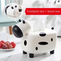 Napkins 2 In 1 Tissue Cow Shape Dispenser Toothpick Wipe Case Container Holder Desktop Decoration Boxes Home Decor 0105