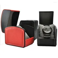 Boîtes de montre 2023 Box Flip Jewellry Display Packaging Storage PU Le cuir accessoires